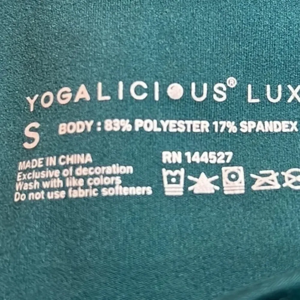 Yogalicious Lux Teal High Waist Ultra Soft Lightweight Bike Shorts - Size Small - Image 5