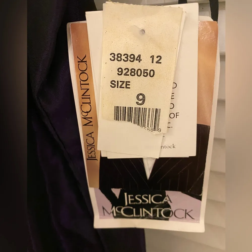 Jessica McClintock Gunne Sax Purple Iridescent Spaghetti Strap Dress - Image 5