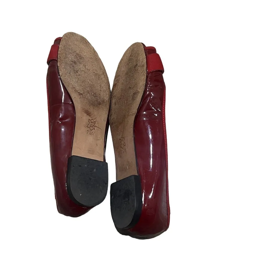 Michael Kors Women's Red Leather Ballet Flats Size 7.5M Slip-On Casual Shoes - Image 4