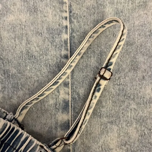 POL  Washed‎ Denim Button Front Spaghetti Strap Dress Size M - Image 6