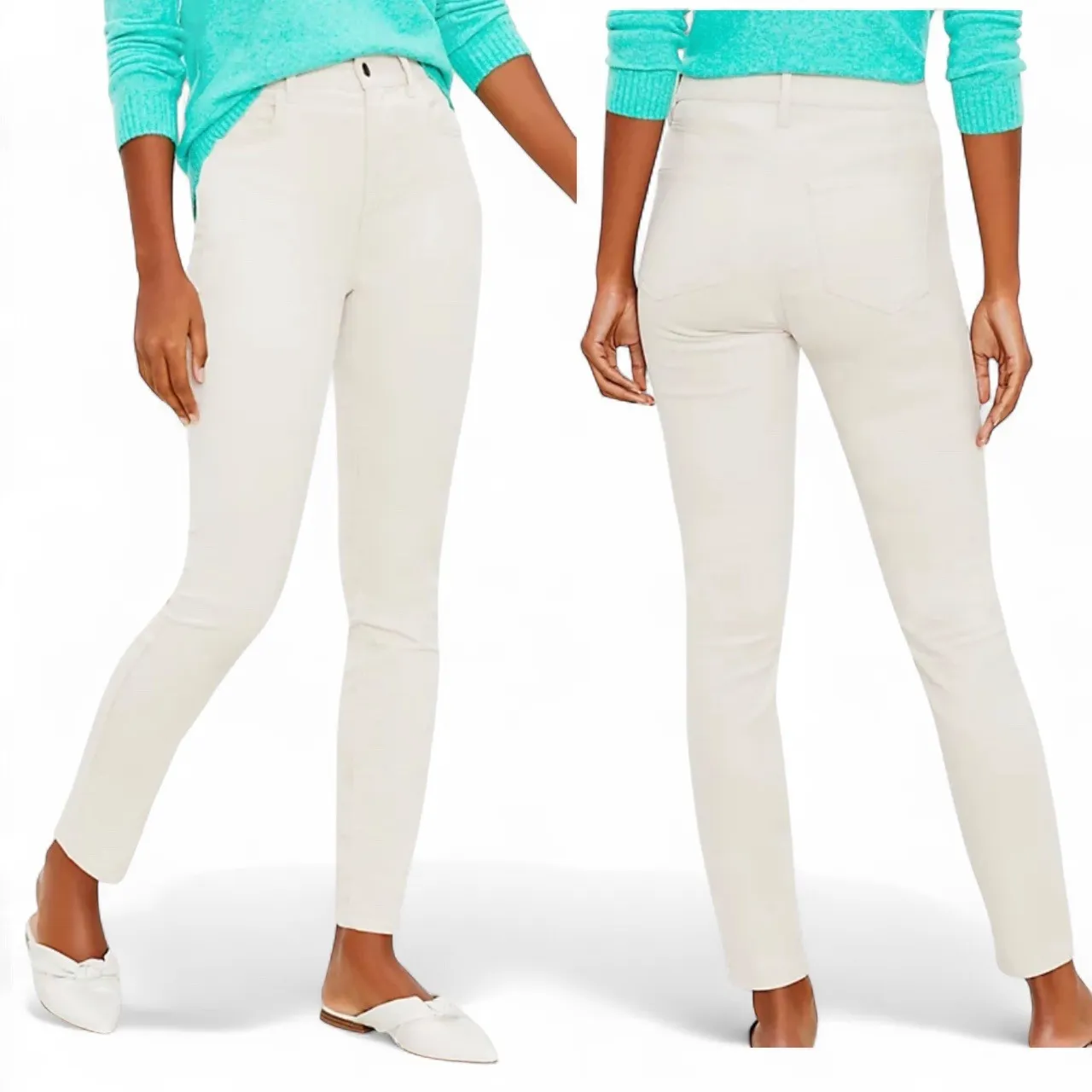 Loft Cream The‎ Modern Skinny Low Rise Corduroy Pants 4/27 Vanilla Girl Winter - Image 2