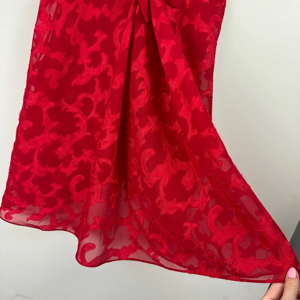 Vtg Victoria’s Secret Red Semi Sheer Slip Dress Sz Medium Babydoll - Image 10