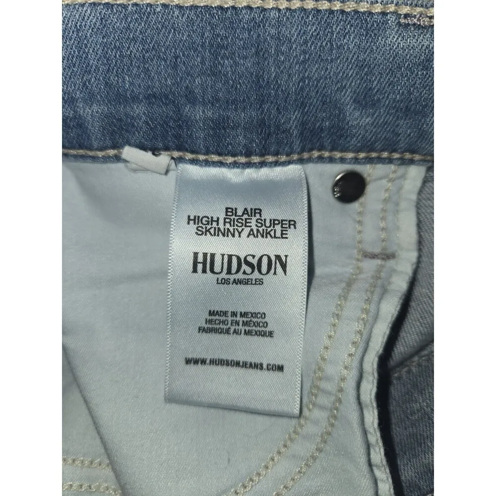 HUDSON Jeans Womens Blue Blair High Rise Super Skinny Ankle, SIZE 29 - Image 5