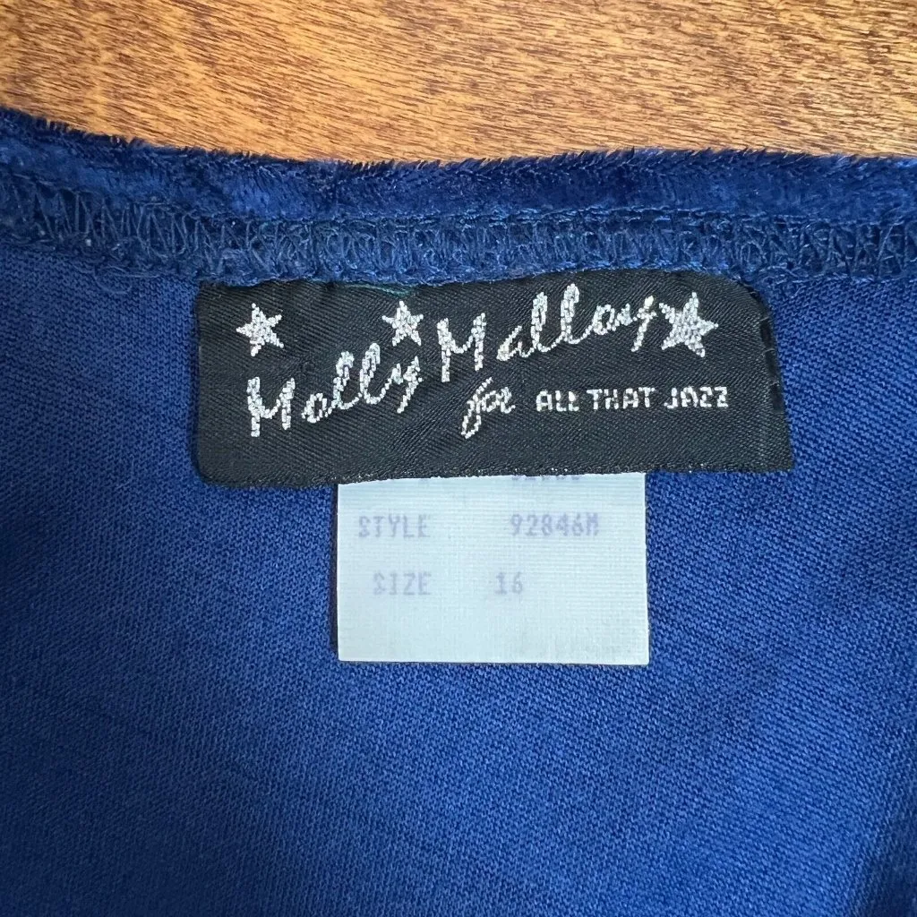 Molly Malloy Dress Womens‎ 16 Blue Crushed Velvet Midi A - Image 9