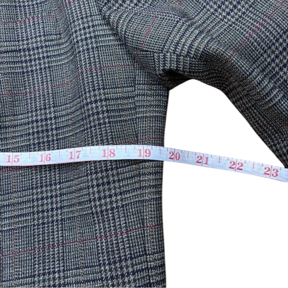 Vintage Corbin Collection Grey Plaid Blazer Size 10 Gray - Image 6