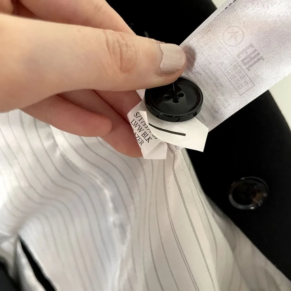 Banana Republic black business formal blazer suit top wool women size 0 - Image 6