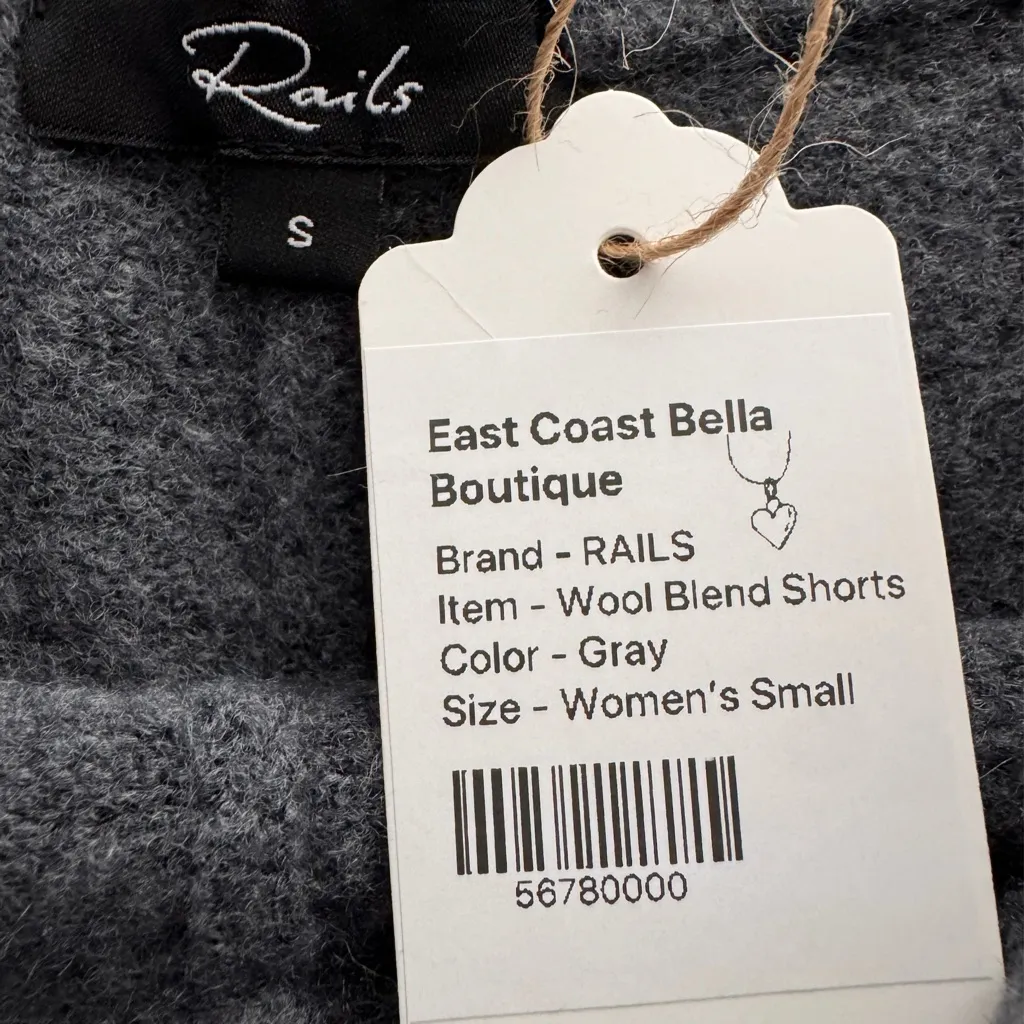 RAILS Clover Shorts Wool Cashmere Blend Stretch Loungewear Gray Womens Sz Small - Image 7