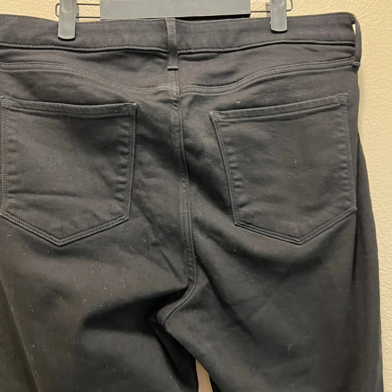 Old Navy Rockstar Super Skinny Jeans High Rise Black Cotton Stretch Dark Wash 16 - Image 4