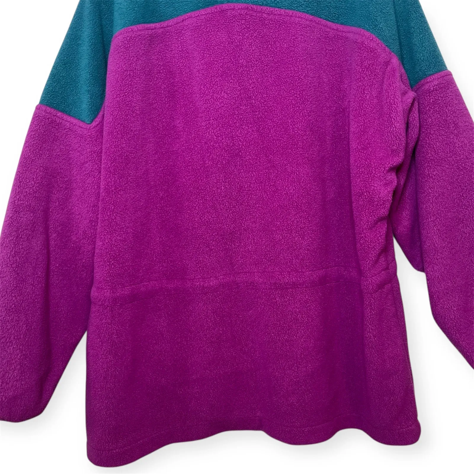 Vintage Columbia Two-Tone Fleece Jacket Purple Green Full Zip Retro Outdoor XL - Image 10
