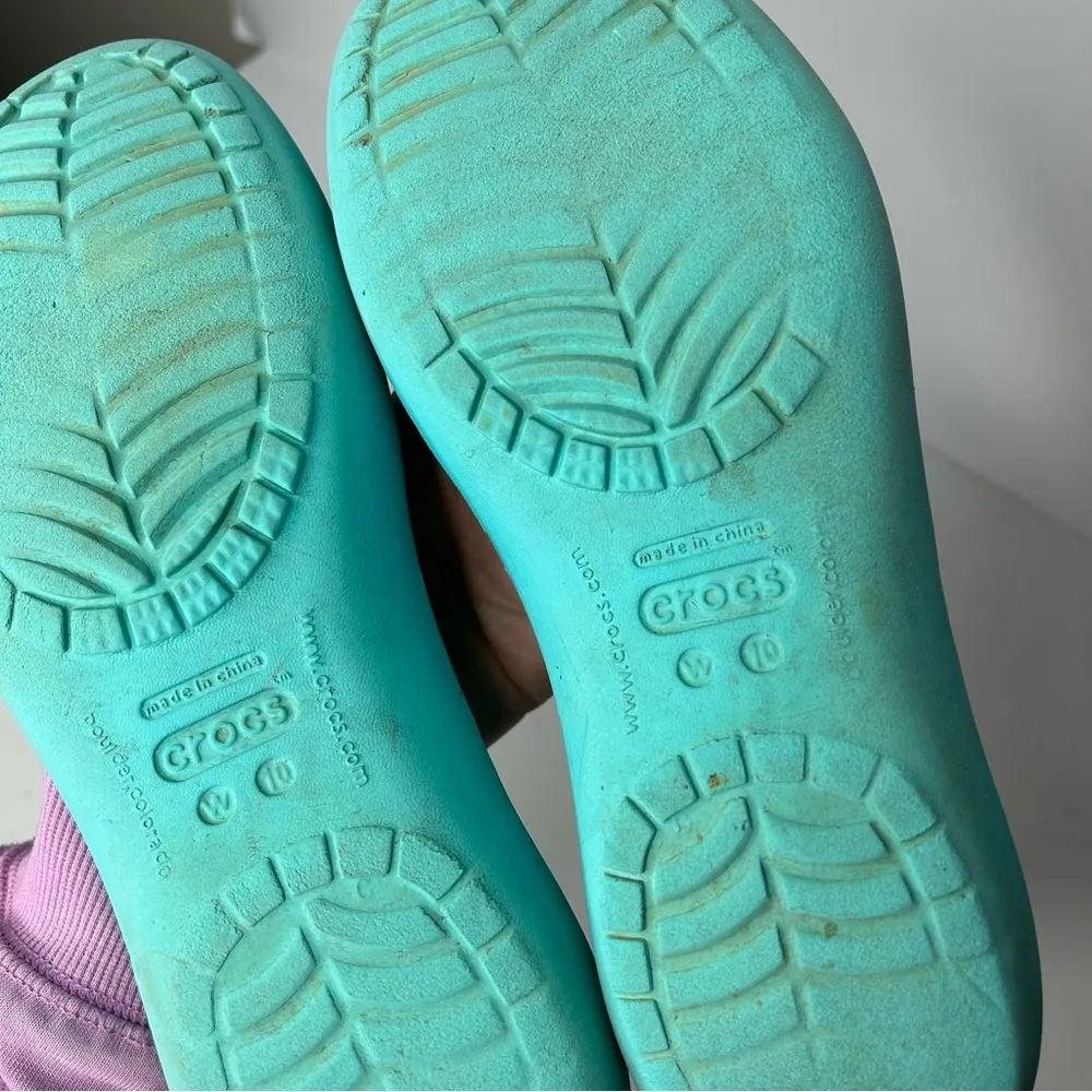 CROCS Blue turquoise slip on shoes 10 - Image 5