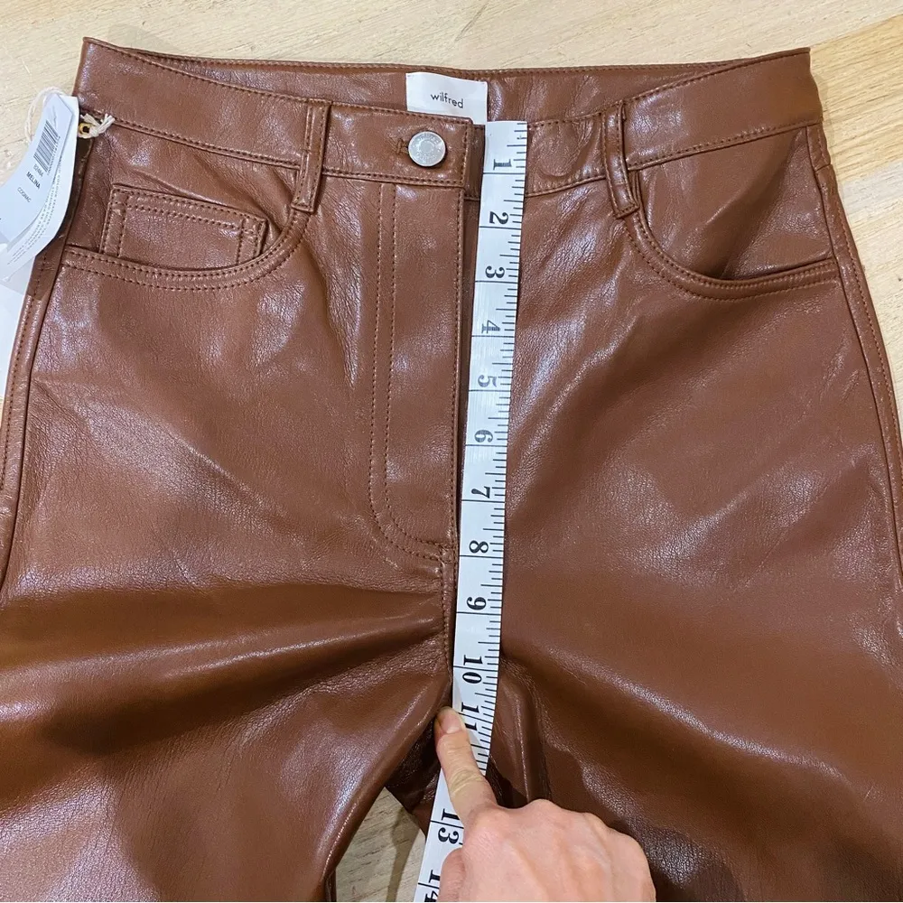 NEW Aritzia vegan leather pants in Cognac - Image 7