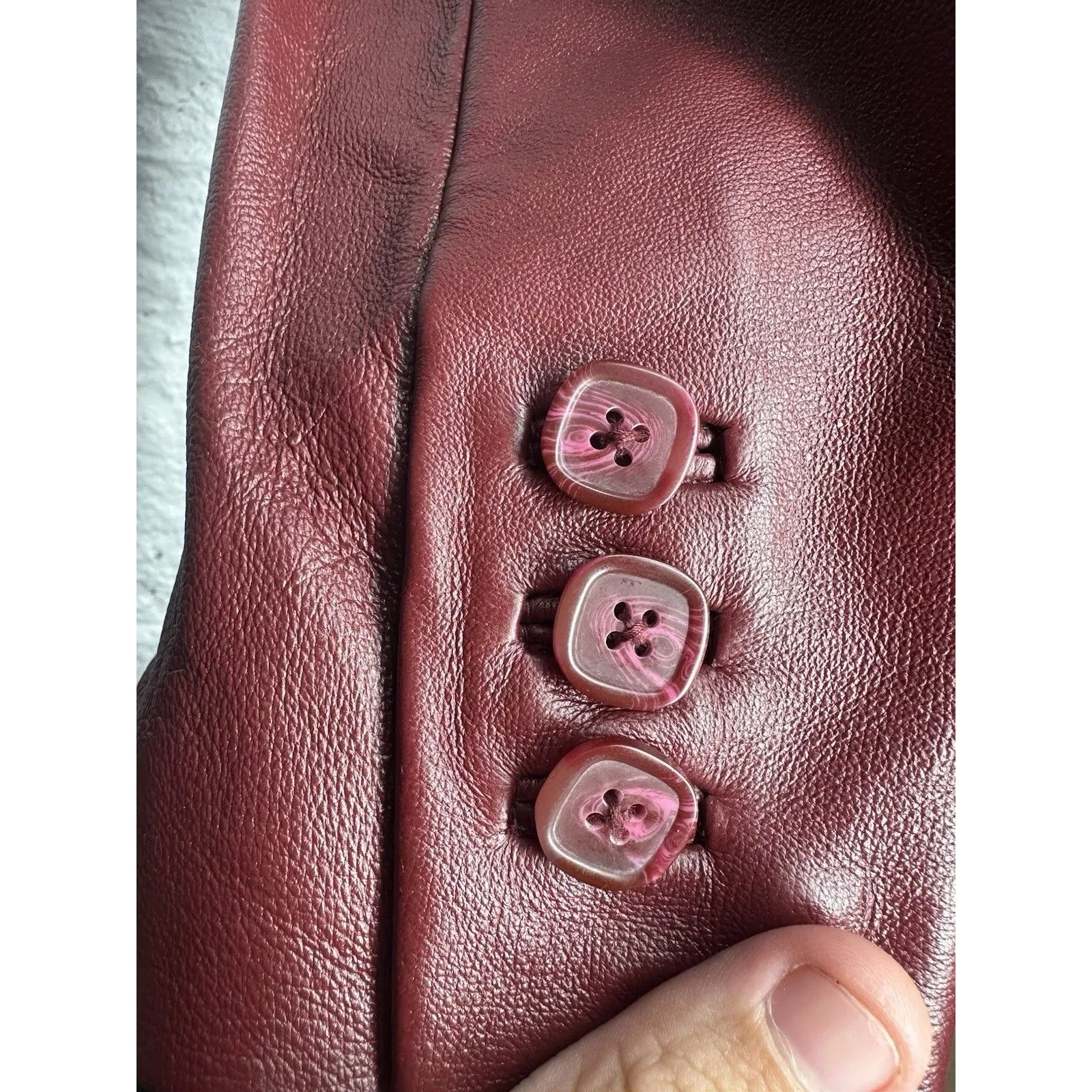 Dialogue woman’s burgundy Leather Jacket Size Large - Image 6