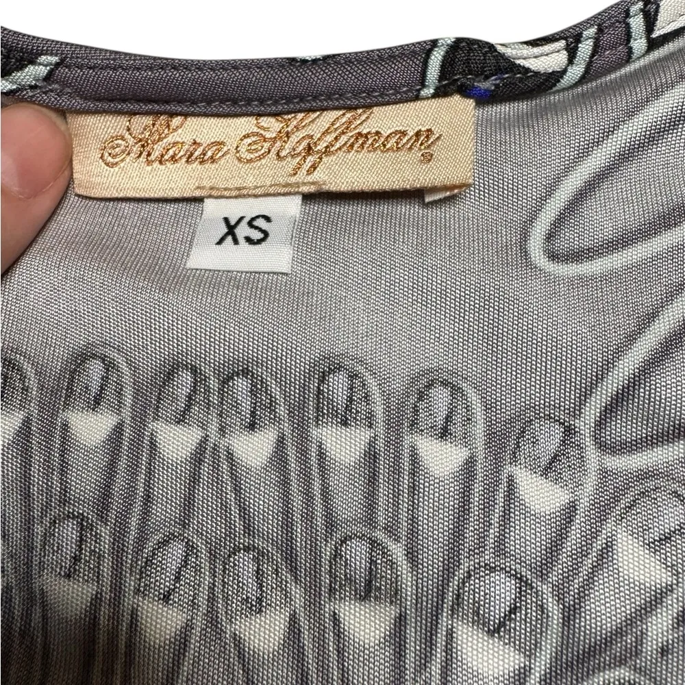 Mara Hoffman Peacock Knit Silk Trapeze Tank Tunic Silk Jersey Feathers Grey XS - Image 3