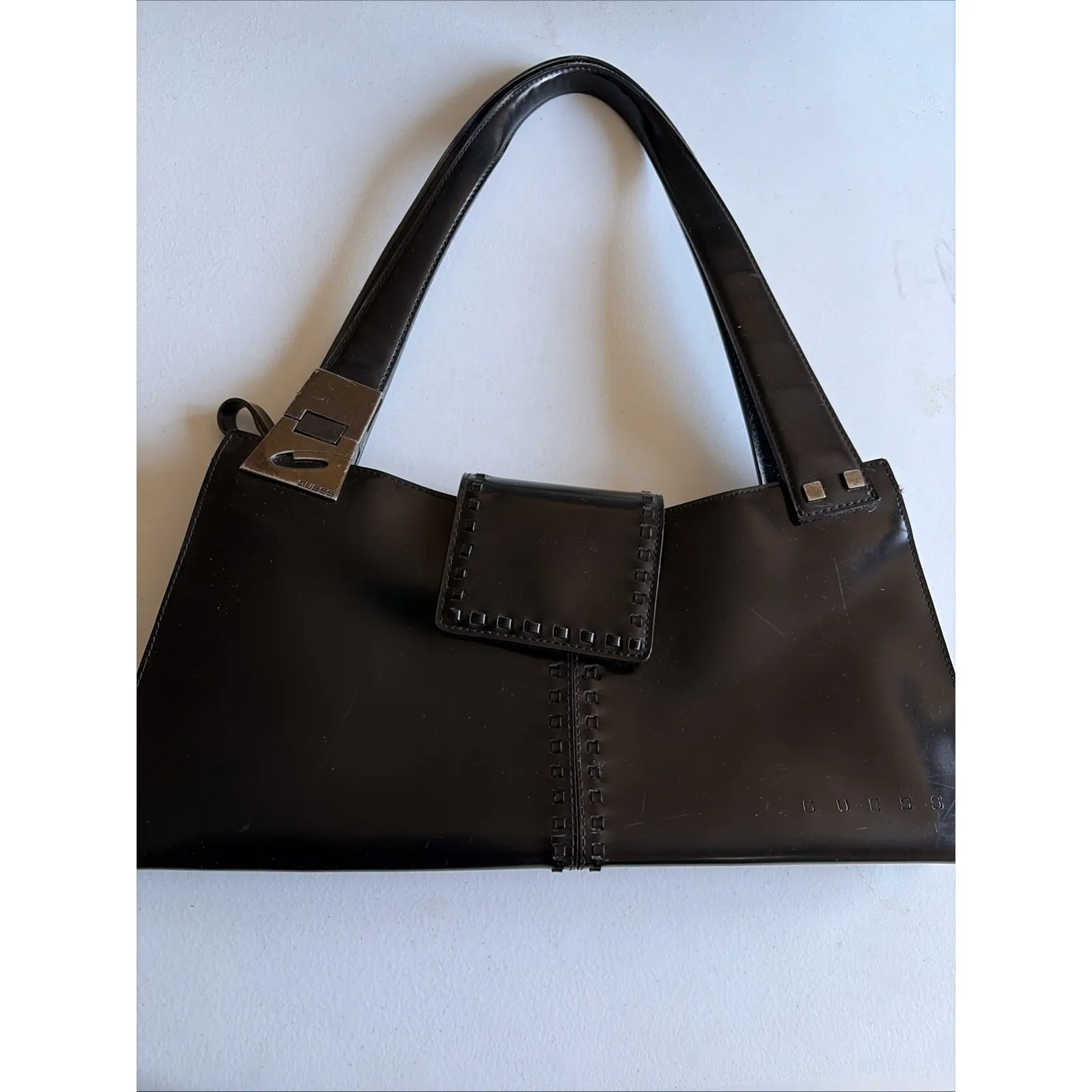 Guess‎  Vintage Y2K Patent Faux Leather Purse Read Description - Image 4