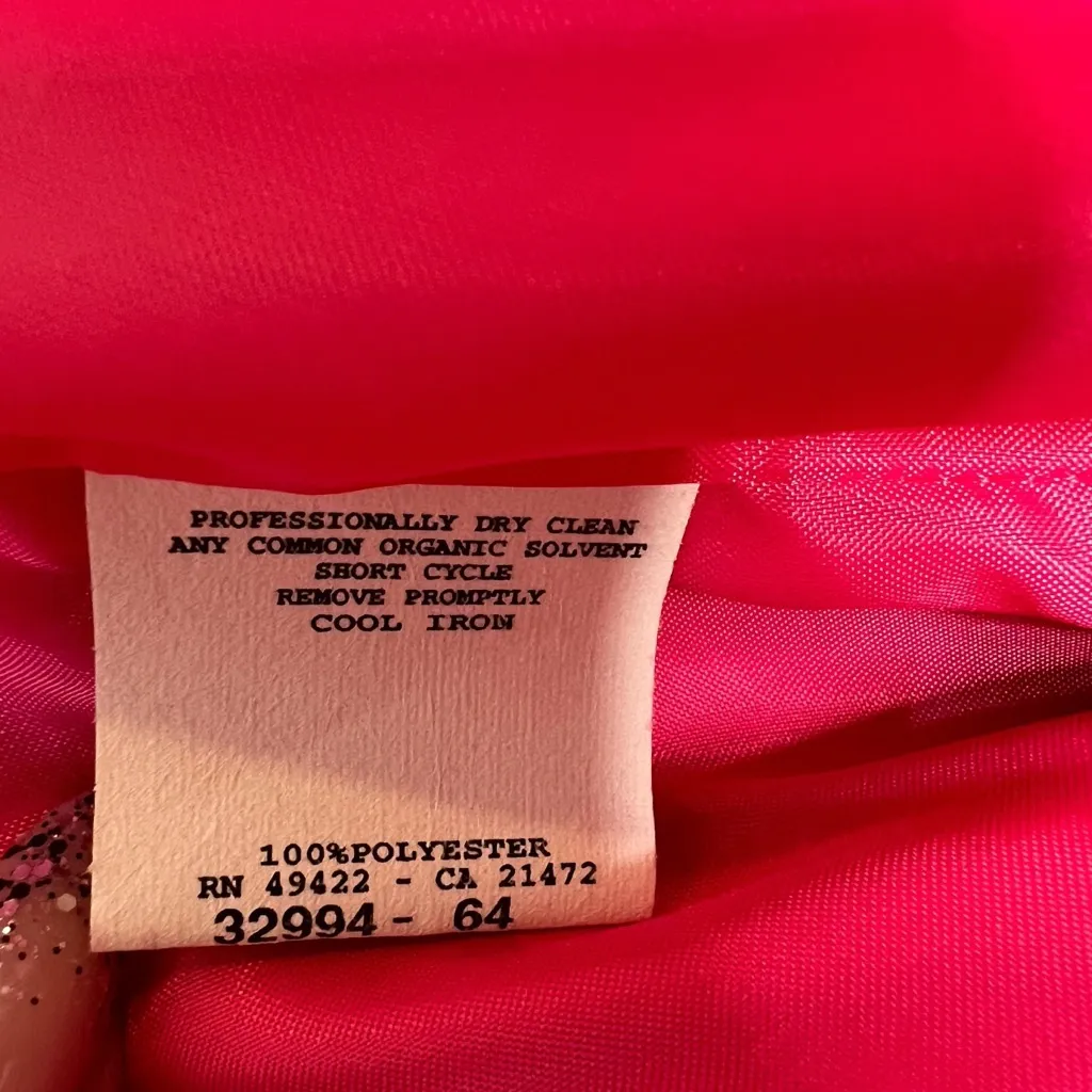 Jessica McClintok for Gunne Sax Womens Dress Hot Pink and Black Strapless Size 1 - Image 5