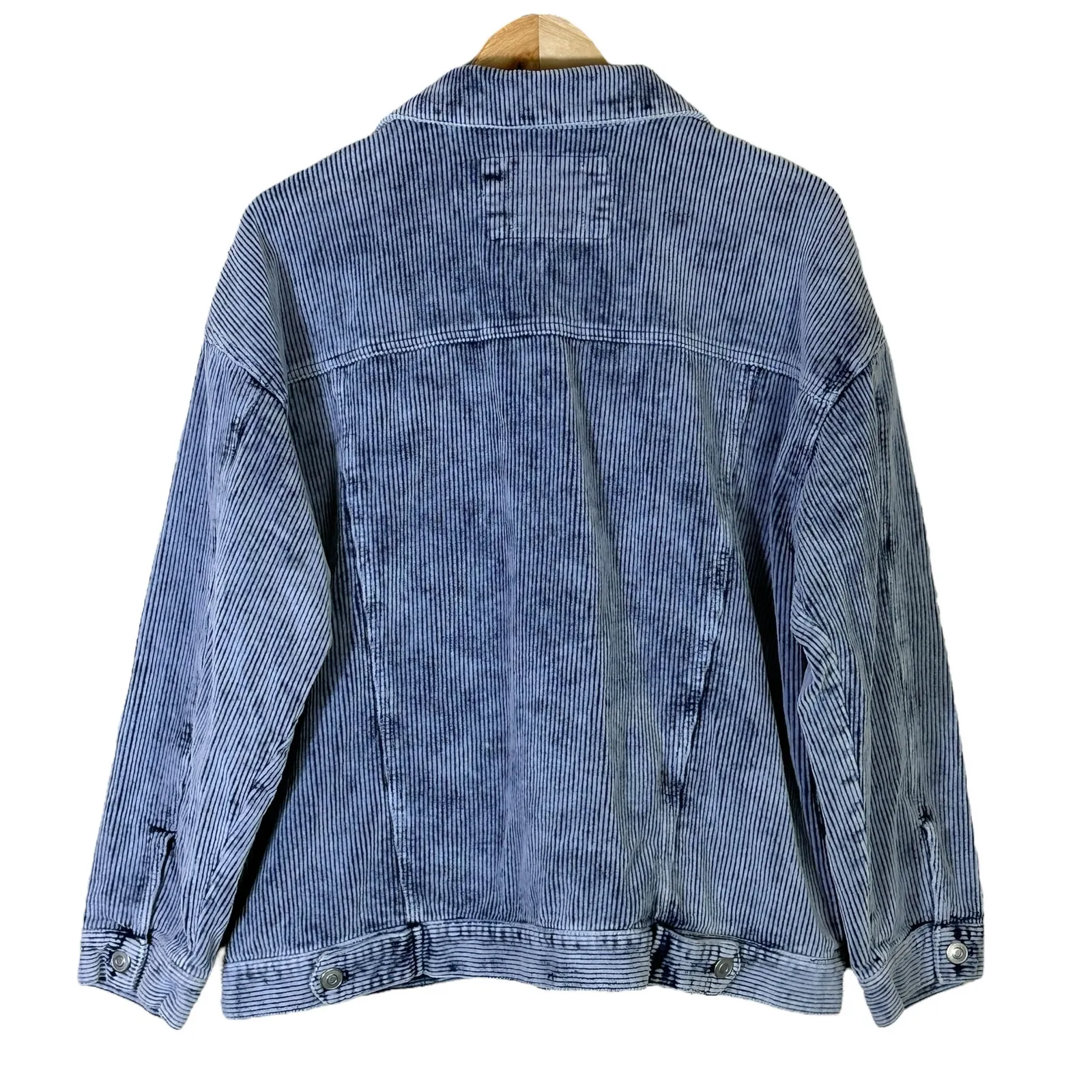 Altar’d State Corduroy Jacket Womens M Blue Oversized Cotton Boxy Retro Grunge - Image 5
