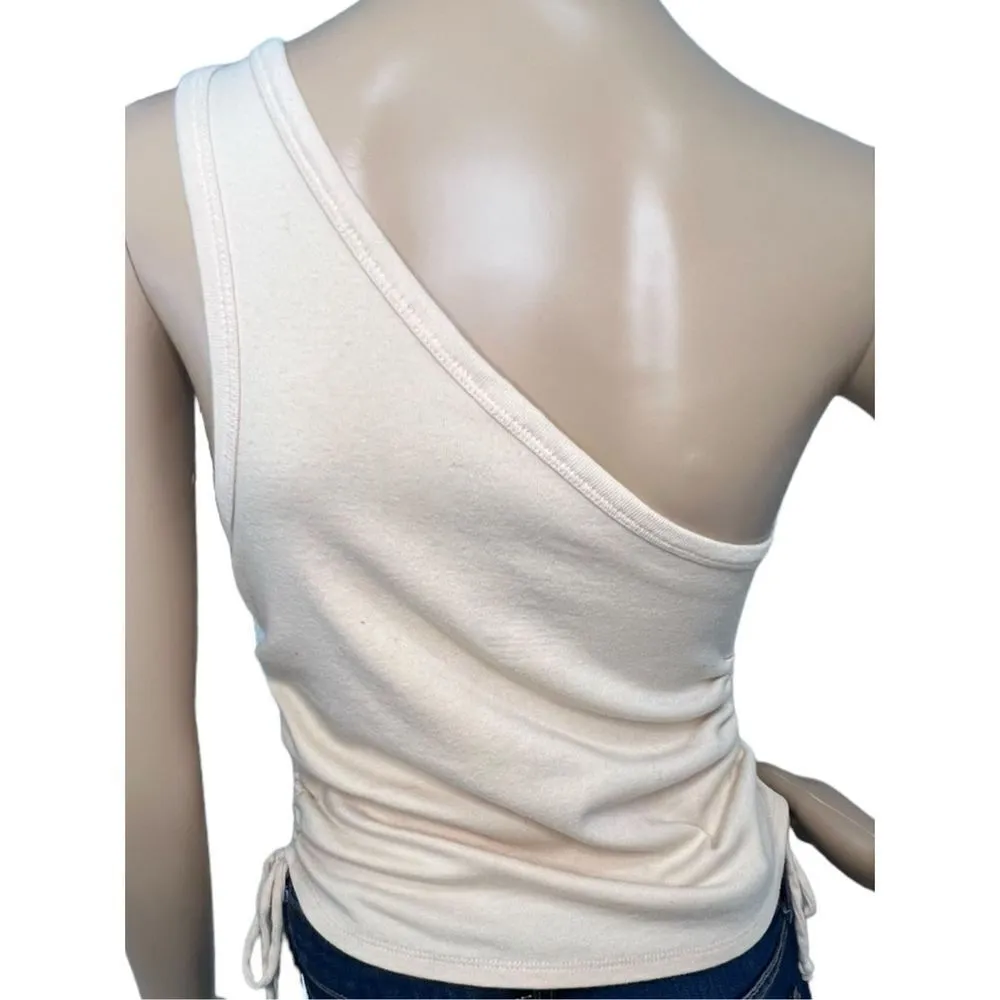 The Flintstones One Shoulder Ruched Tank With Bamm Bamm and Pebbles Pink Size L - Image 4