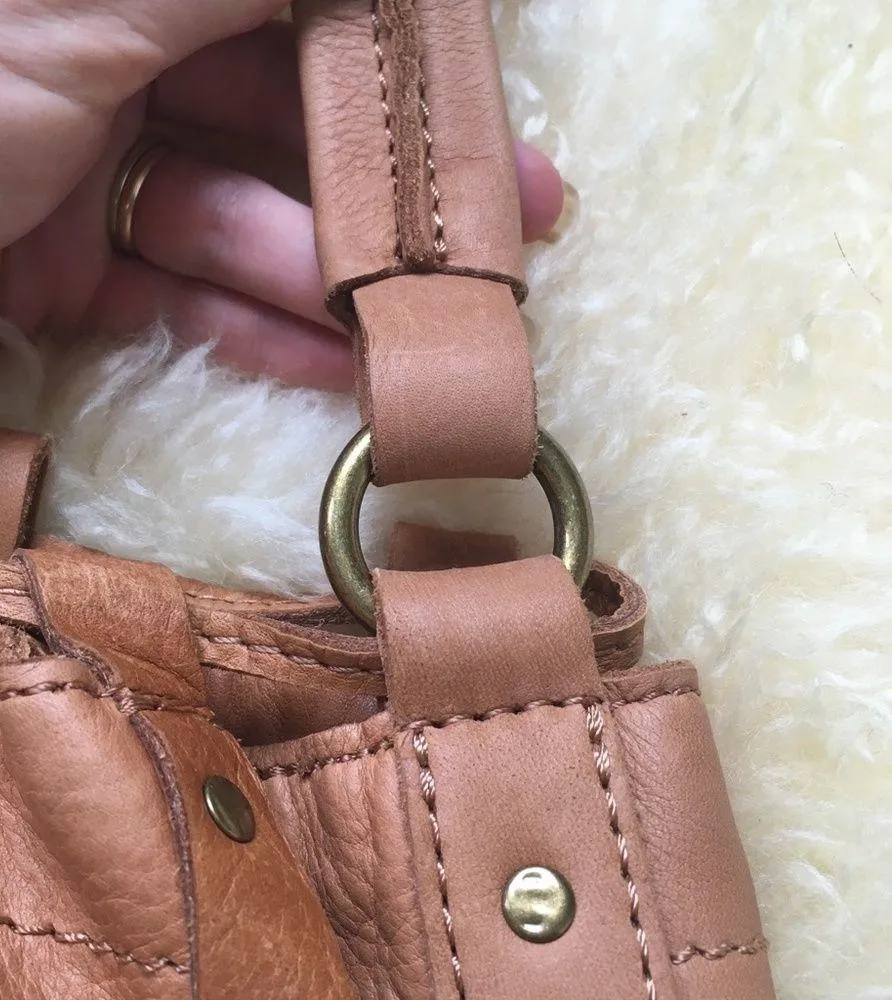 NEW Genuine Leather Large Drawstring Hobo Bucket - Image 3