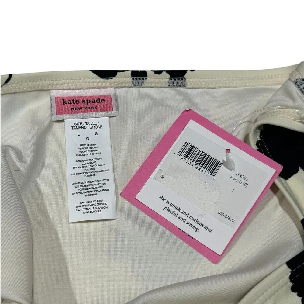 Kate Spade NWT!  Side Bow Tie Bikini Bottom in Ivory - Size Large - Image 5