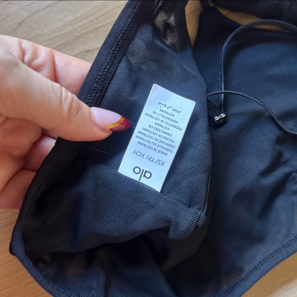 ALO Yoga Black Sheer Bralette - Image 3