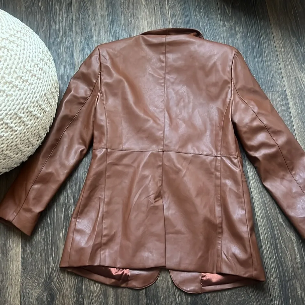 JLUX LABEL LEATHER BLAZER - Image 4