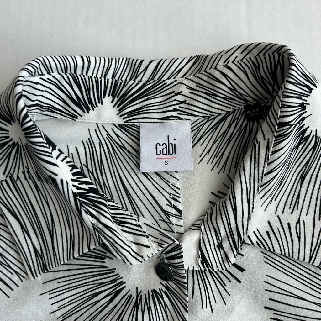 CAbi Women's White Collared Sleeveless‎ Priority Blouse Small #5228 - Image 7