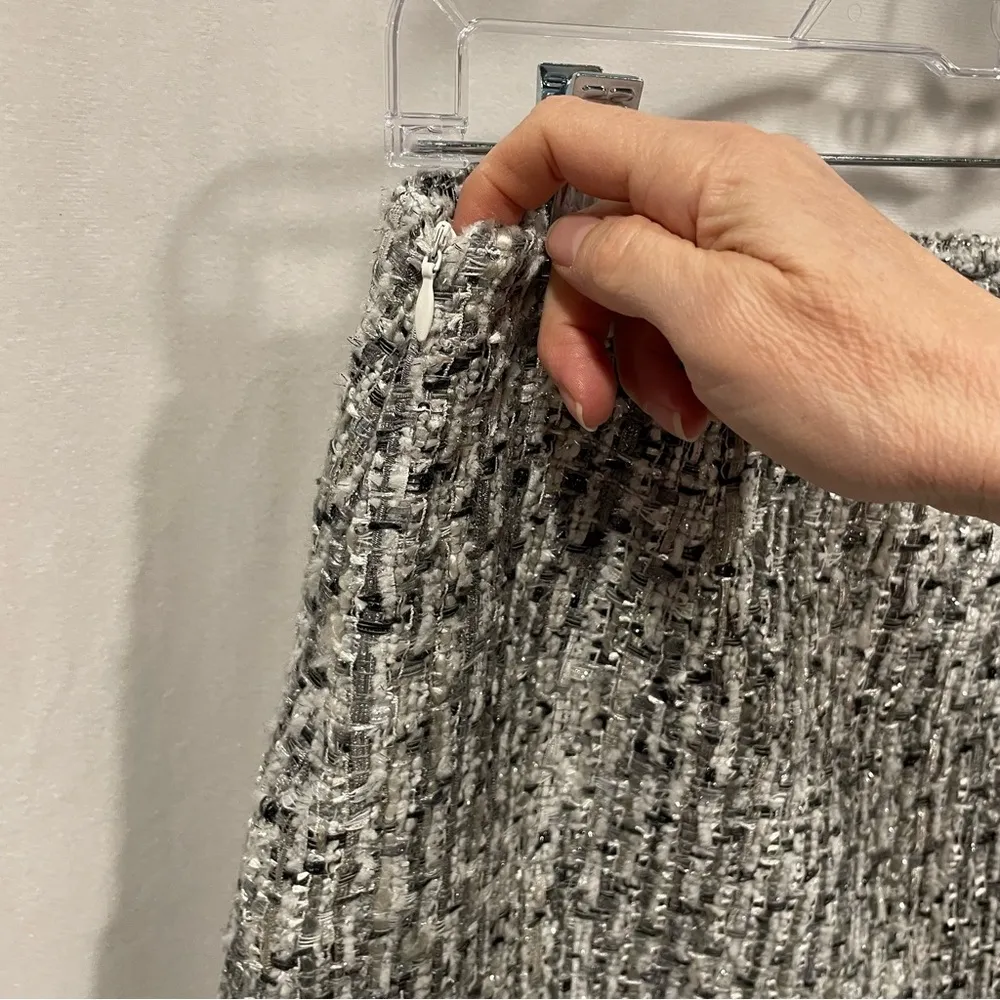 Y2k style cute Aqua chunky tweed metallic thread NWT micro mini skirt - Image 6