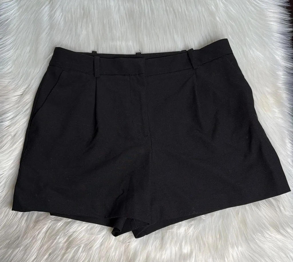 Zara Black High Waist Flat Front Shorts - Image 2