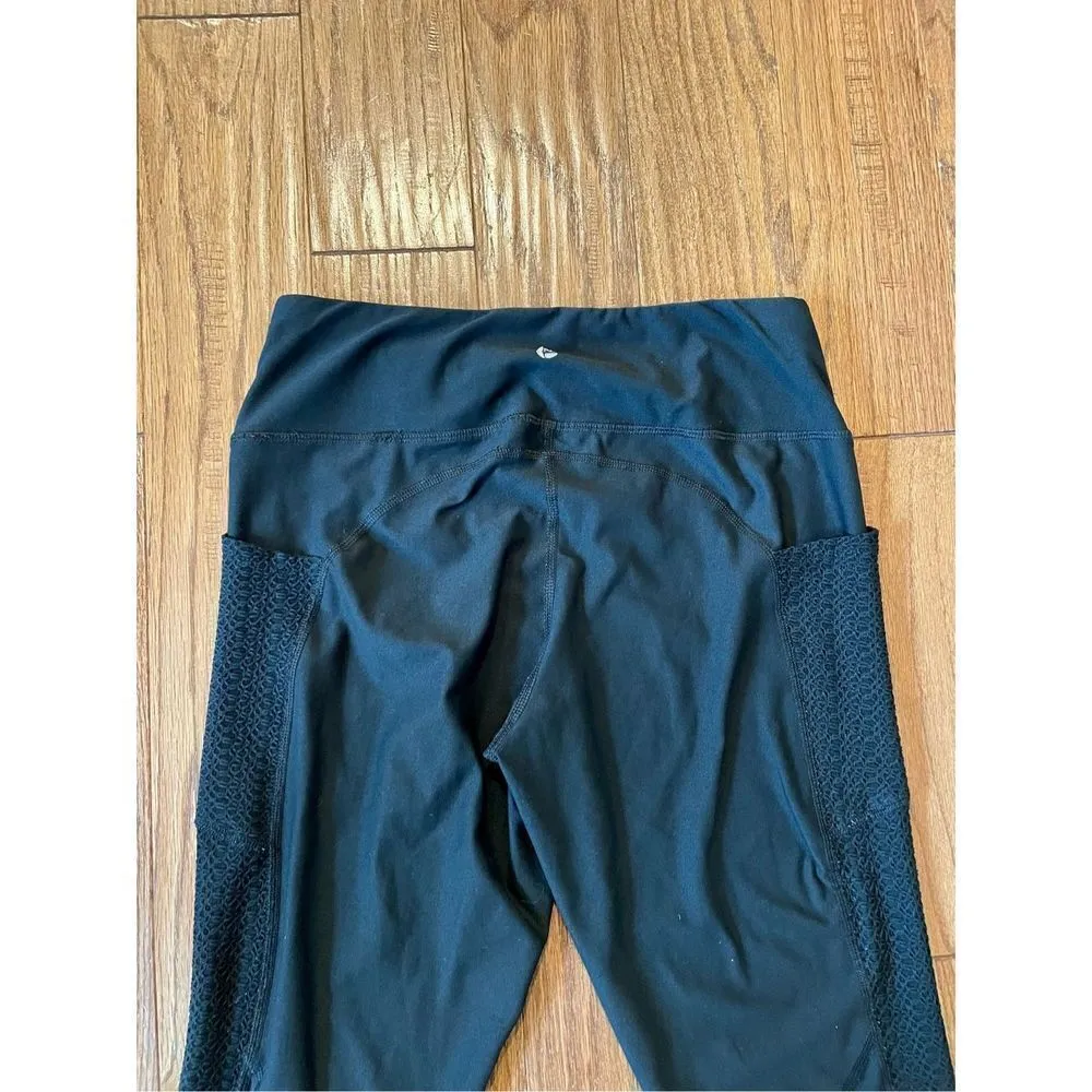 90 degrees by reflex black cropped mesh panel legging with pockets Size M - Image 9