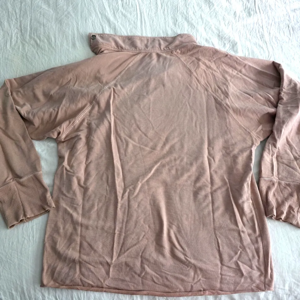 Free People Button Neck Mauve Pullover L - Image 2