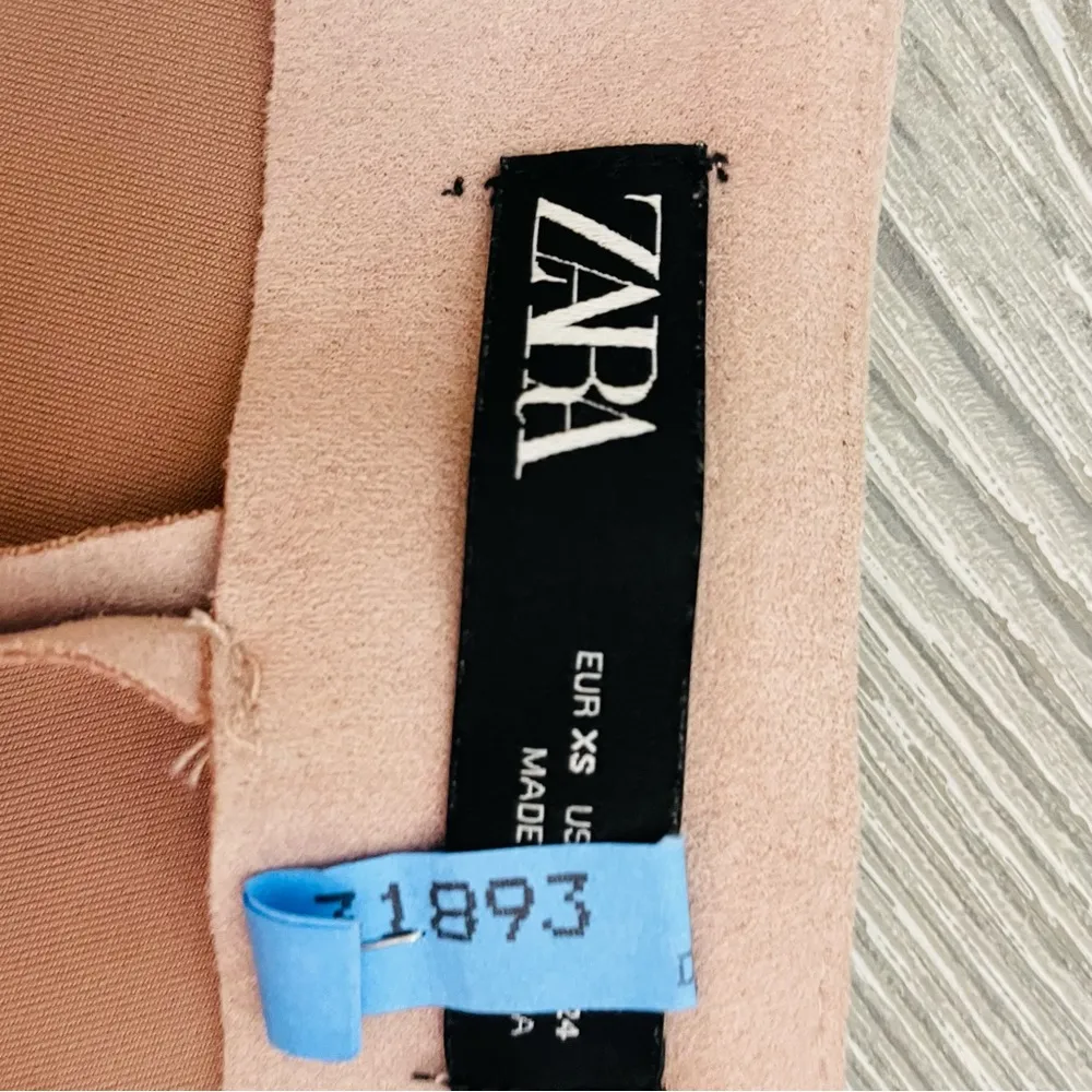 Zara Skirt Skort Bucket Faux Suede Asymmetrical Dusty Pink Women Sz xsmall - Image 3