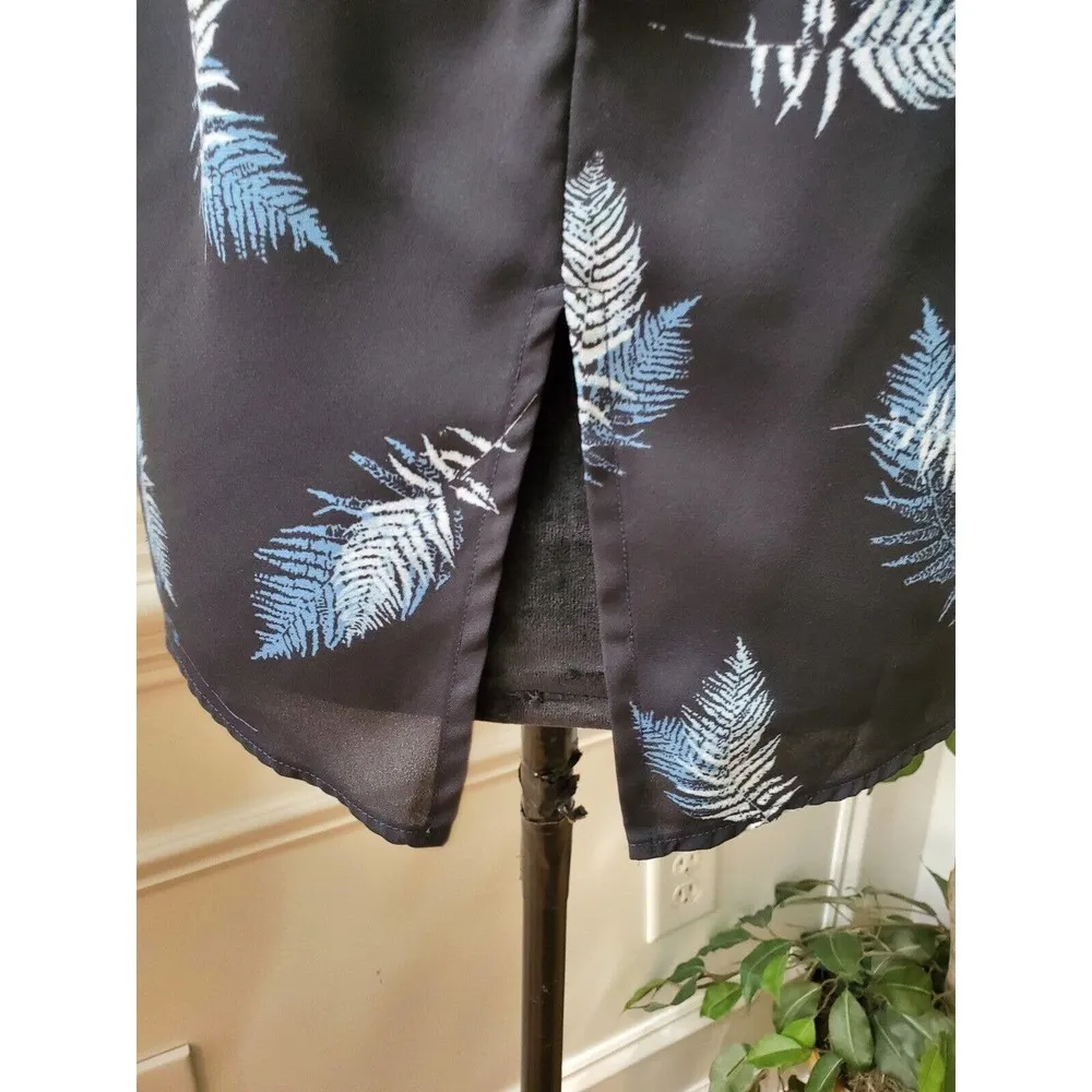 Fab'rik Womens Black Polyester Sleeveless Round Neck Casual Ruffle Top Blouse S - Image 8