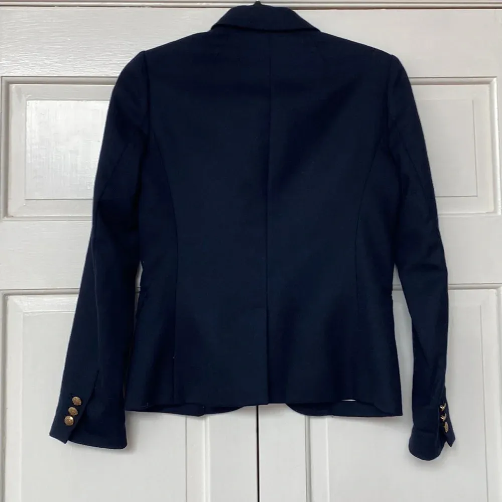 J. Crew Schoolboy Blazer in Navy Schoolboy Jacket Two Button Wool Stretch Size 0 - Image 8