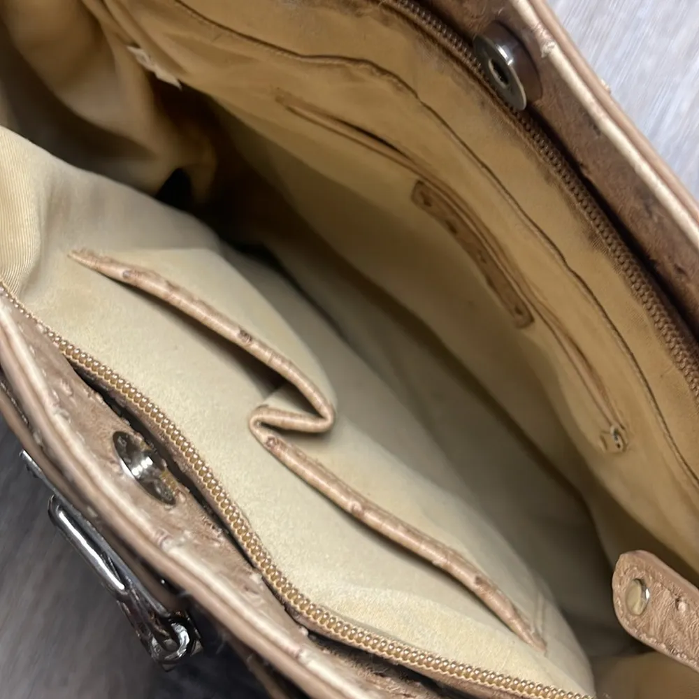 Faux Ostrich Bag Tan - Image 13