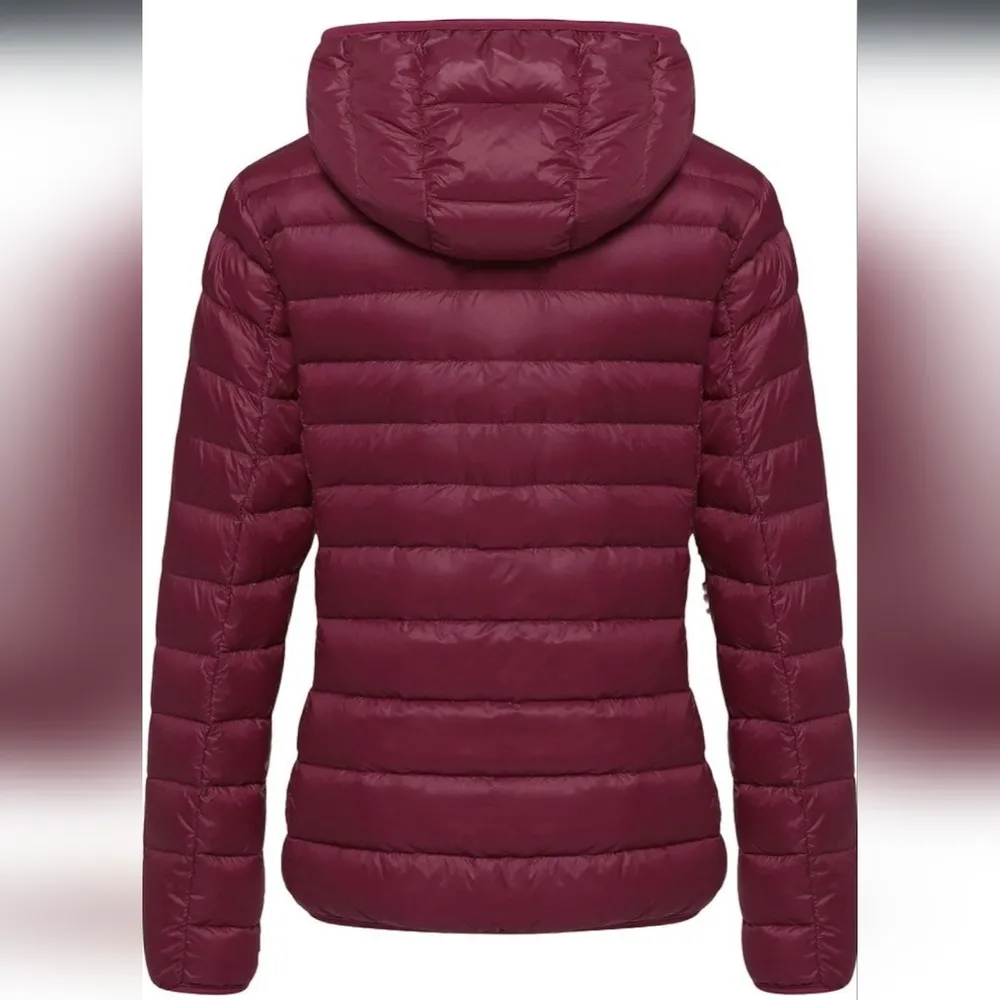 Wantdo Women's Hooded Packable Ultra Light Weight Short Down Jacket Wine Red XS - Image 2