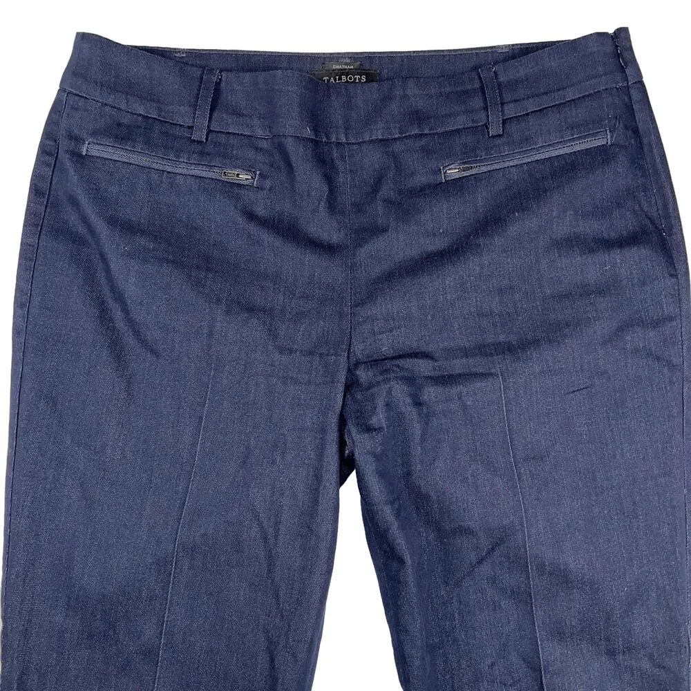 Talbots Petites Chatham Ankle Pant Mills Faux Denim Indigo Size 14P - Image 2