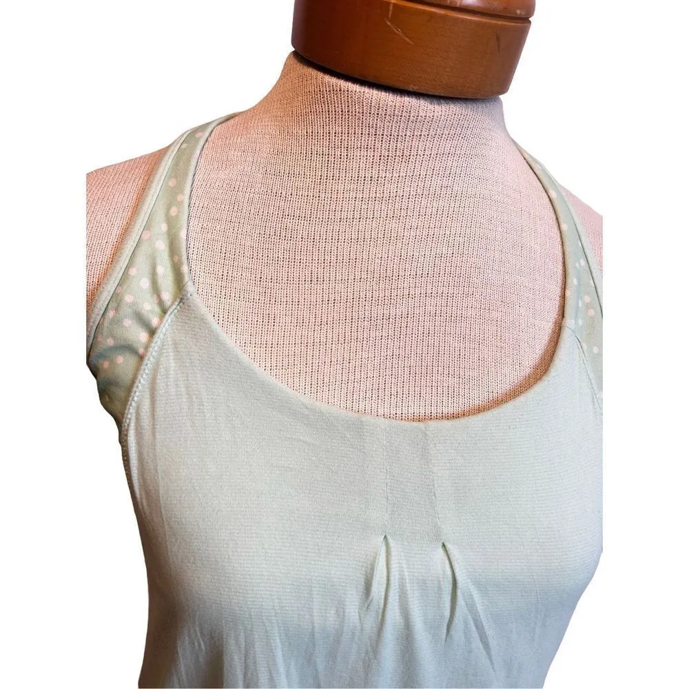 Lululemon practice freely mint green polka dot tank duo size 10 - Image 3