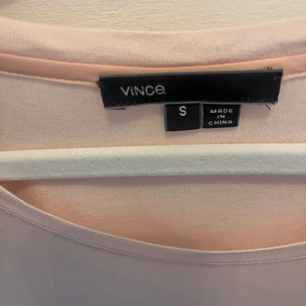 Vince Drop Shoulder Mesh Inset Top Blush Pink Small - Image 4