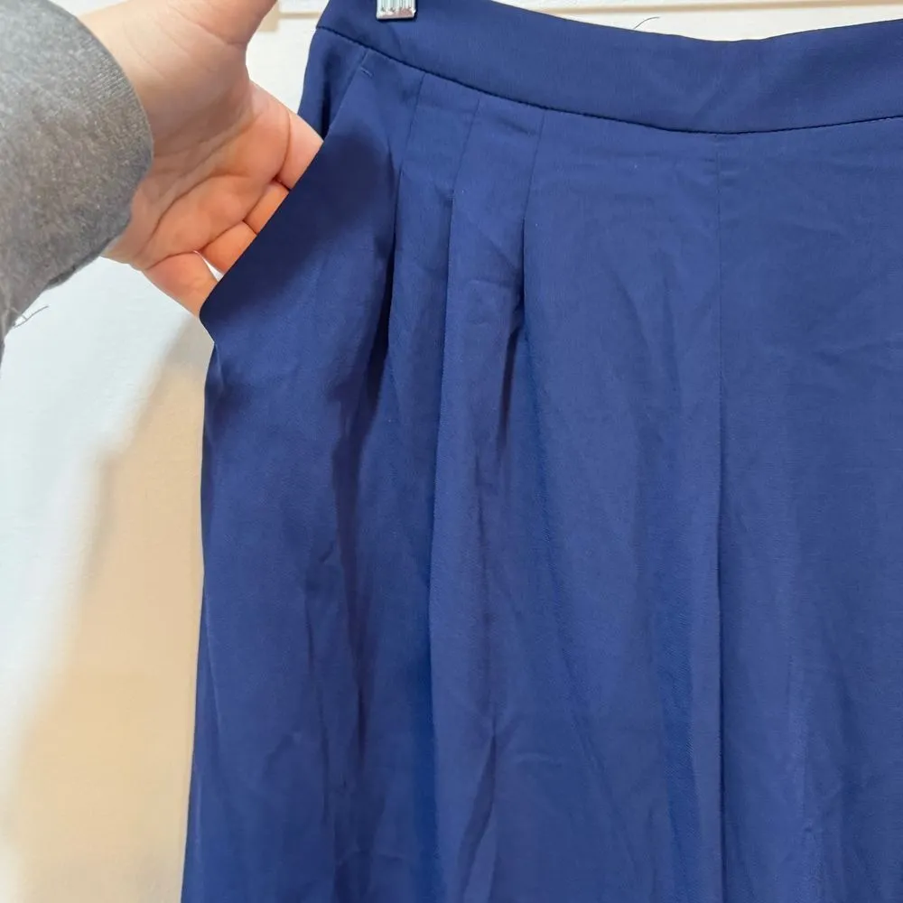 J Mclaughlin Womens Candela Pant Size 0 Wide‎ Leg Navy Blue Loose Fit Pleat NEW - Image 3