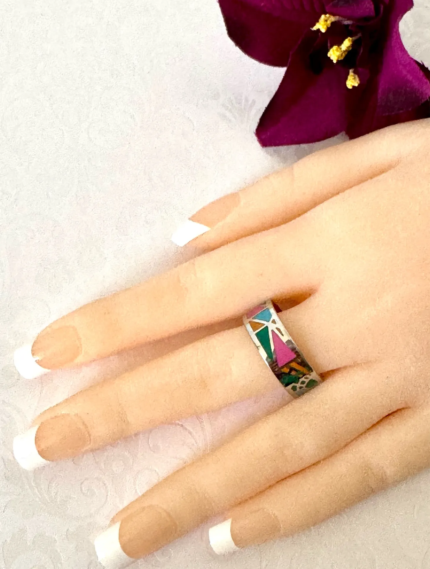 Stainless Steel Ring, Size 8 Silver - Image 2