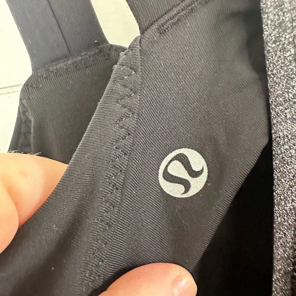 Lululemon Women’s 4 Black Grey Strappy Sports Bra Tank Top - Image 2