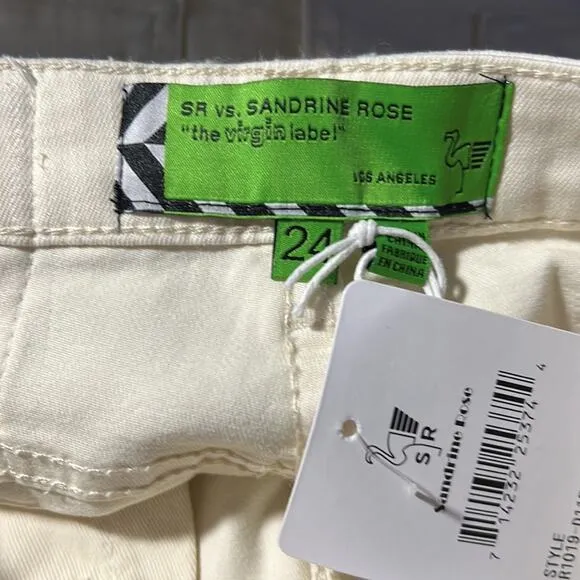 SR Sandrine‎ Rose x Free People ALPS Color Straight Leg Jeans Size 24 Cream NWT - Image 7