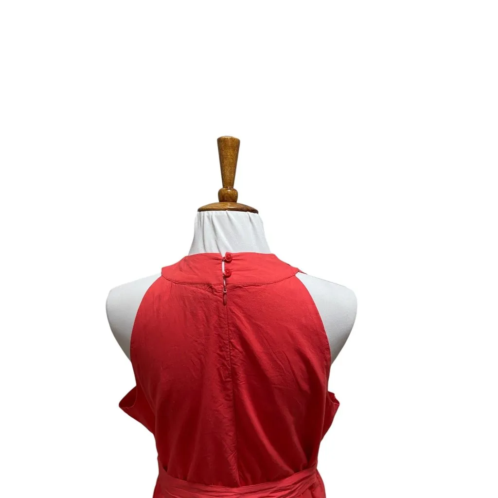 Jessica London Cotton Faux Wrap Dress Melon Size 20W Summer Boho Vacation Beach - Image 11