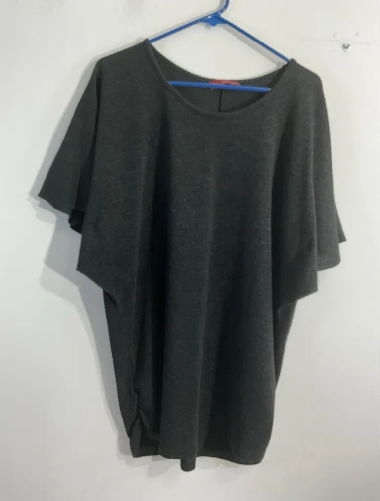 Womans Velvet Skye Sweater XLblack Flutter Sleeves Scoop Neck Rushed Pullover Black Size XL - Image 1