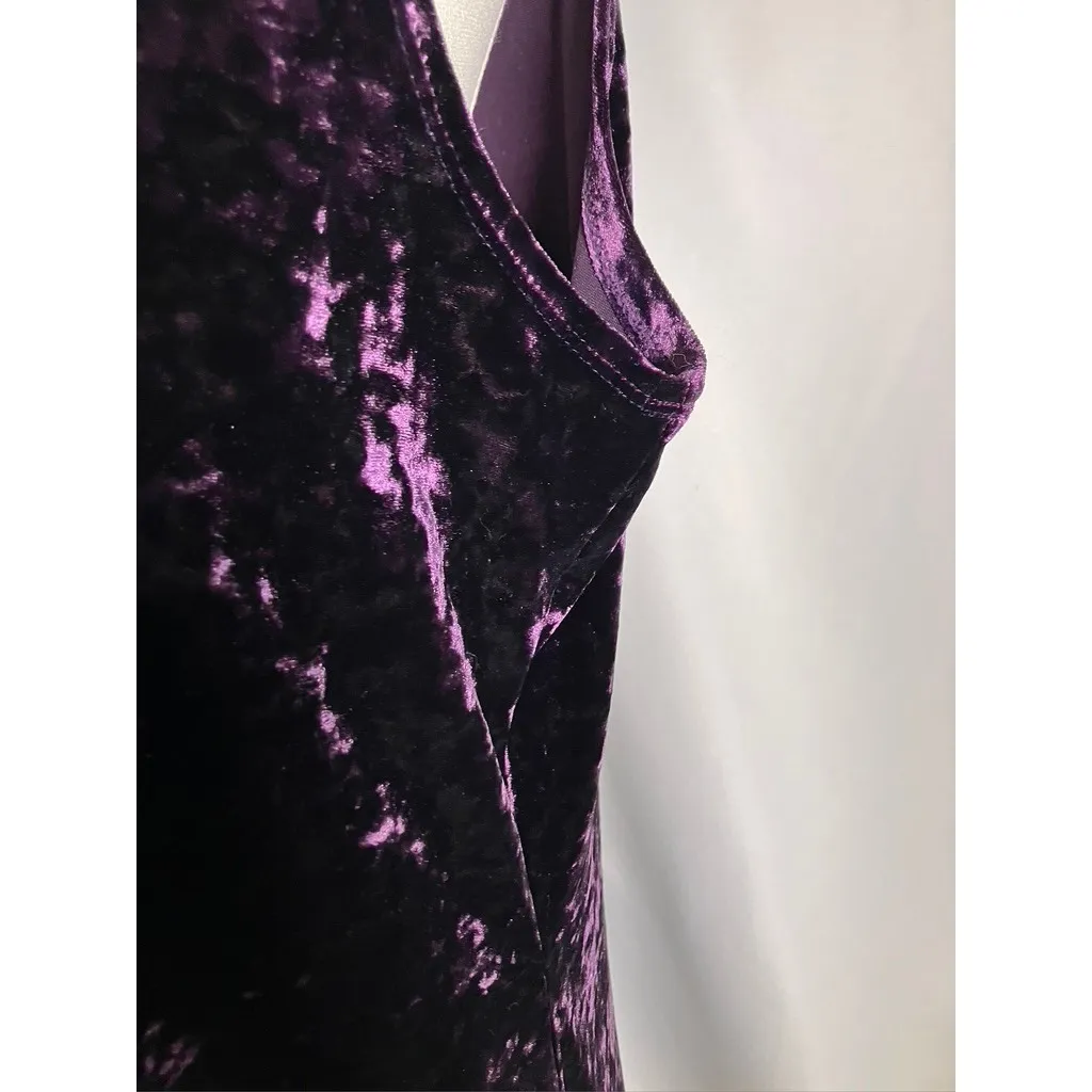 Notations Vintage Y2K Women's Purple Velvet Maxi Dress L Sleeveless Whimsygoth - Image 4