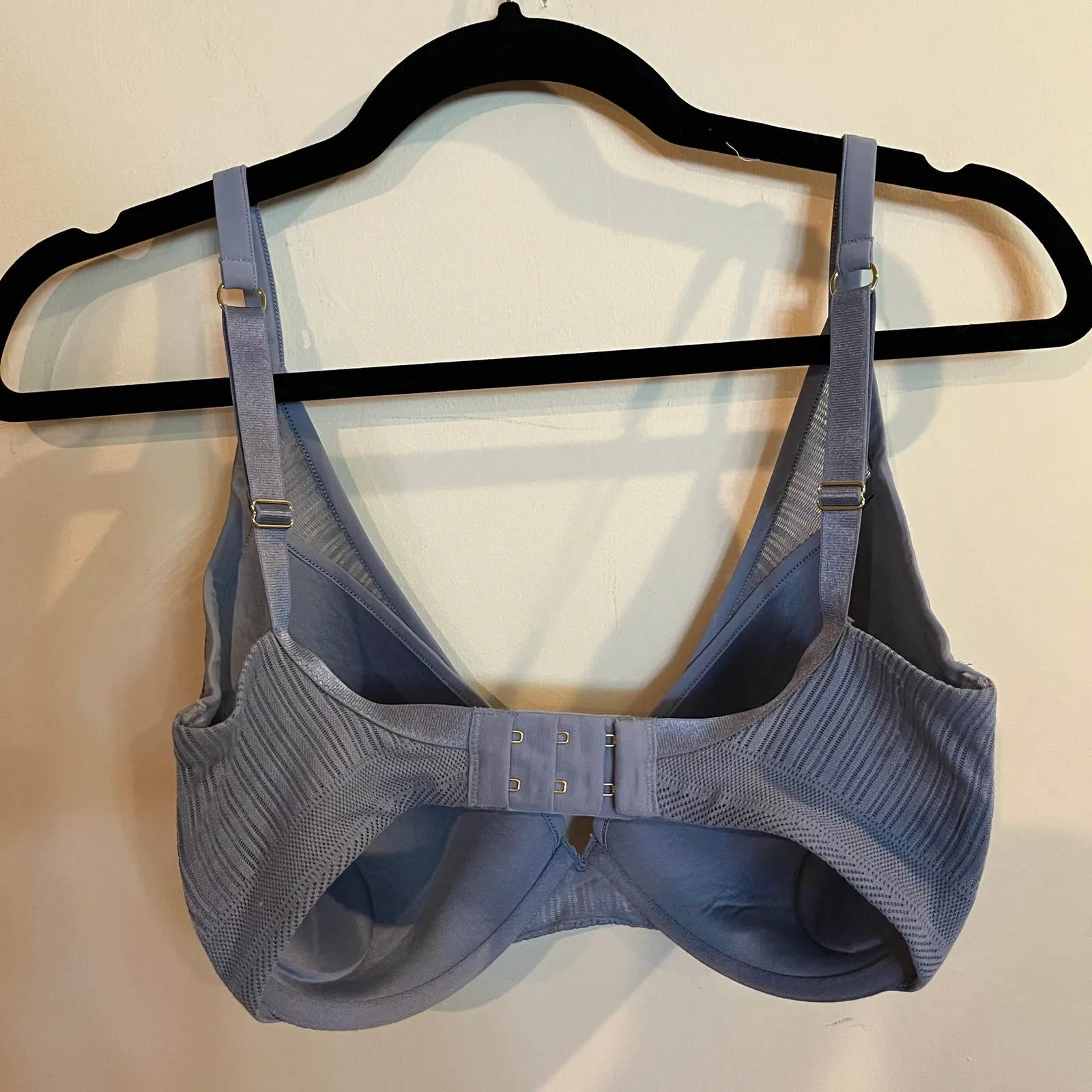 Thirdlove Bra Everyday Lace Plunge Bra Gray Blue Underwire 32G - Image 2
