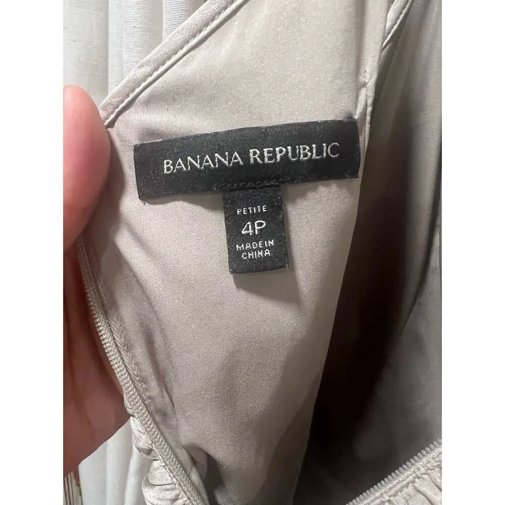 Banana Republic Silk Champagne Mini Slip Dress 4P Wedding Prom Cocktail - Image 8