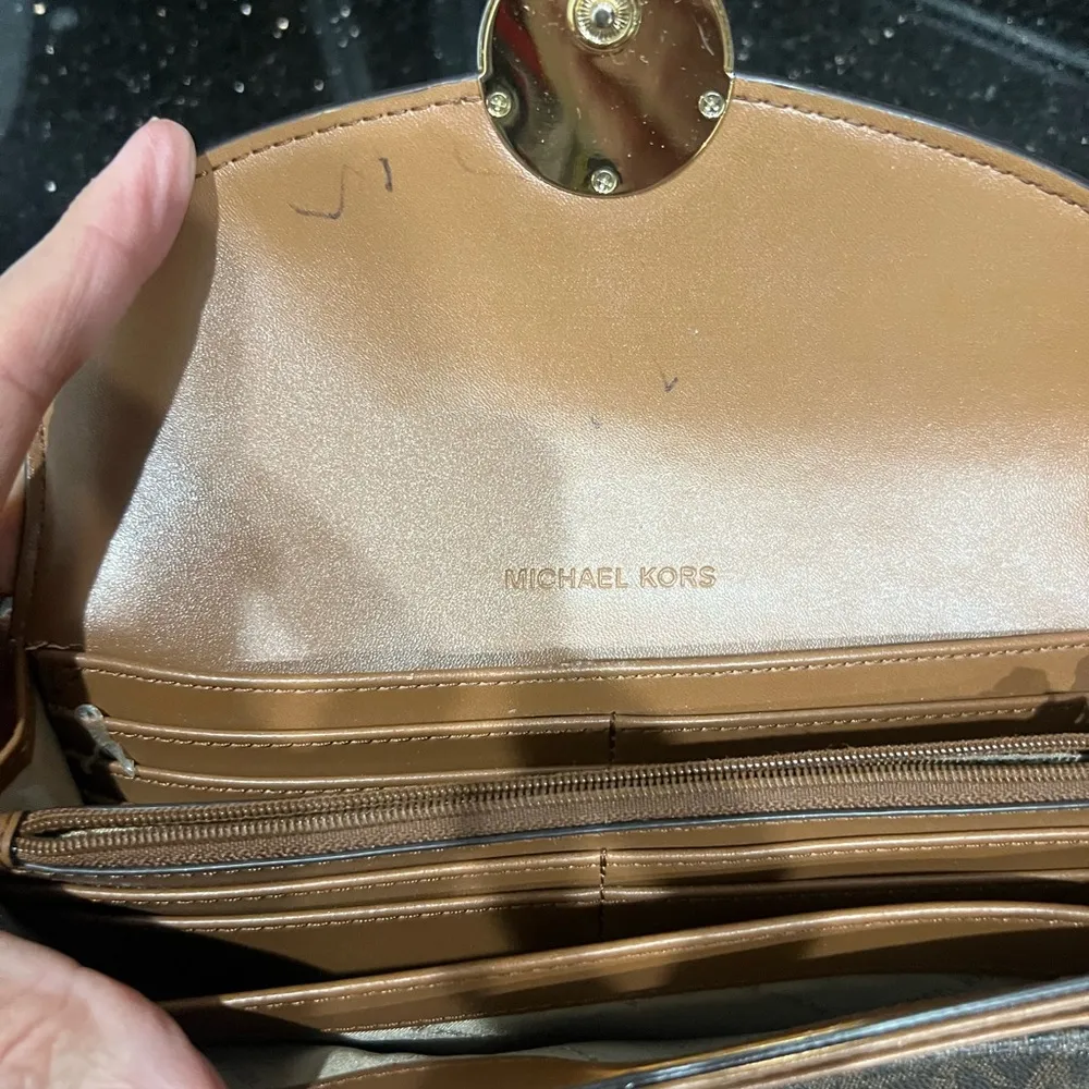 Michael Kors Brown and Tan Women's Wallet - Image 6