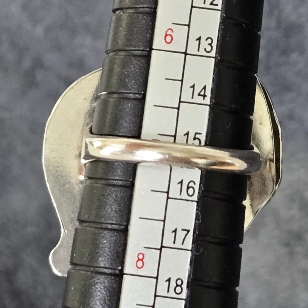 VINTAGE NAVAJO SILVER TURQUOISE RING Blue - Image 6