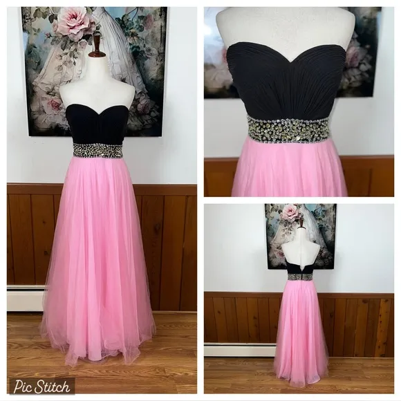 Pretty Vintage Y2K Essense of Australia Prom Gown! Black Size 8 - Image 2